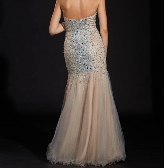 Terani couture champagne Swarovski, crystal mermaid prom dress - Picture 11 of 11